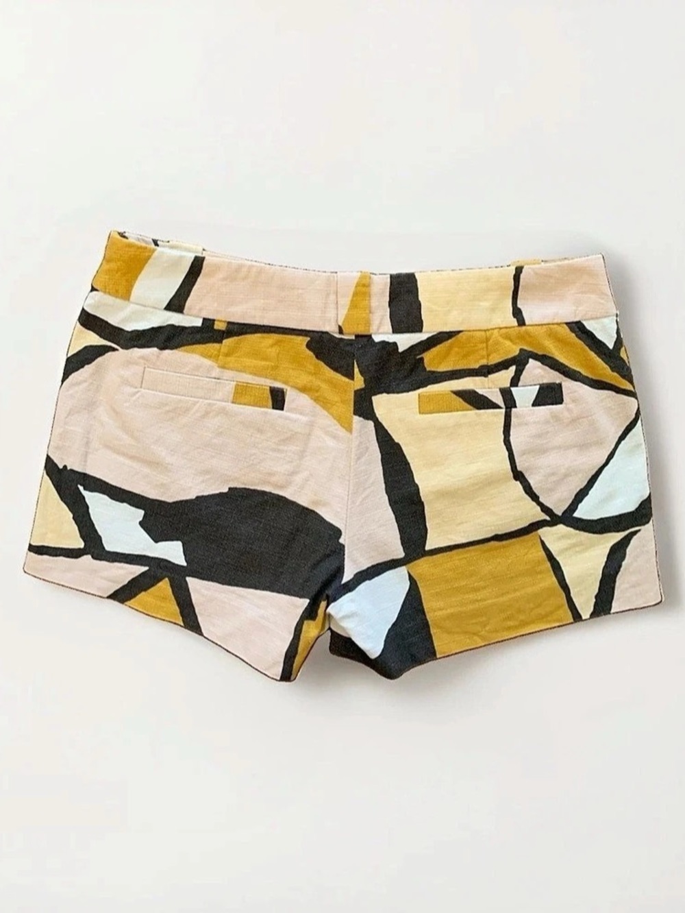 J.Crew Abstract Stained Glass Shorts in Yellow & Black Size 00